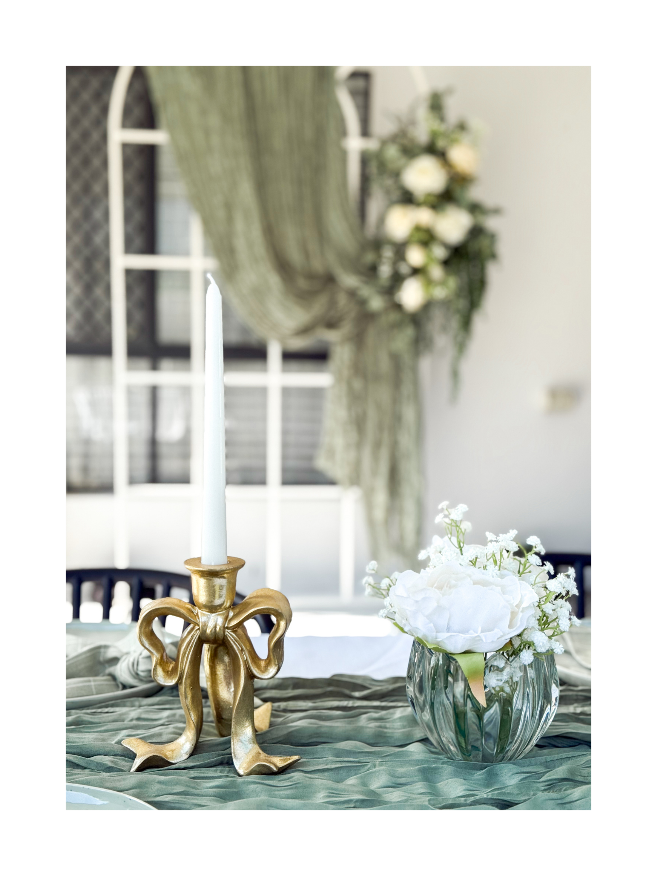 GOLD BOW CANDLE HOLDER. Start from